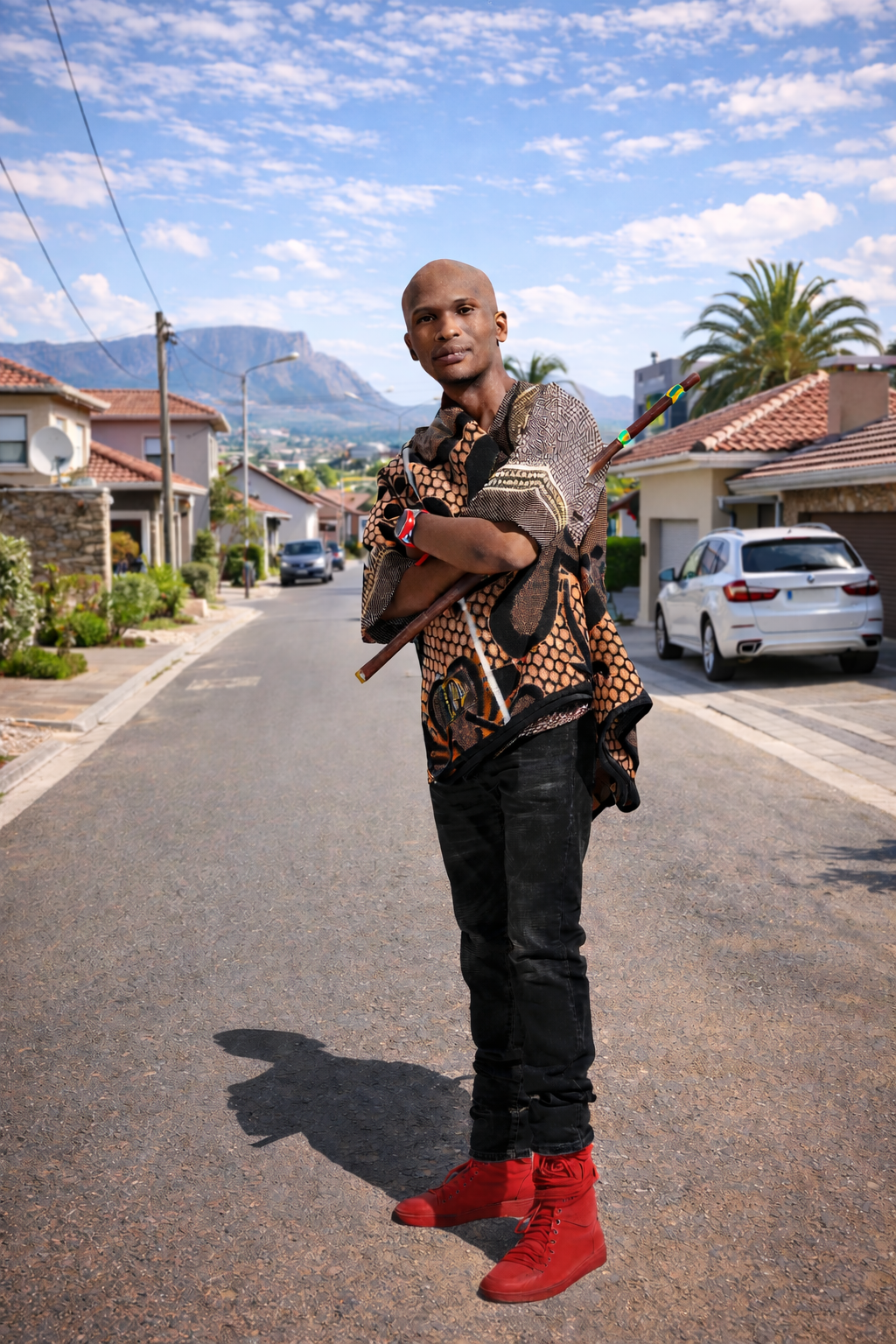 Confident stance in suburban South Africa Confident stance in suburban South Africa